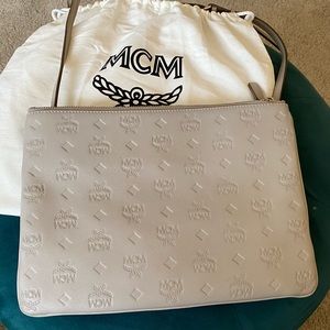 MCM Crossbody Pouch in Embossed Monogram Leather